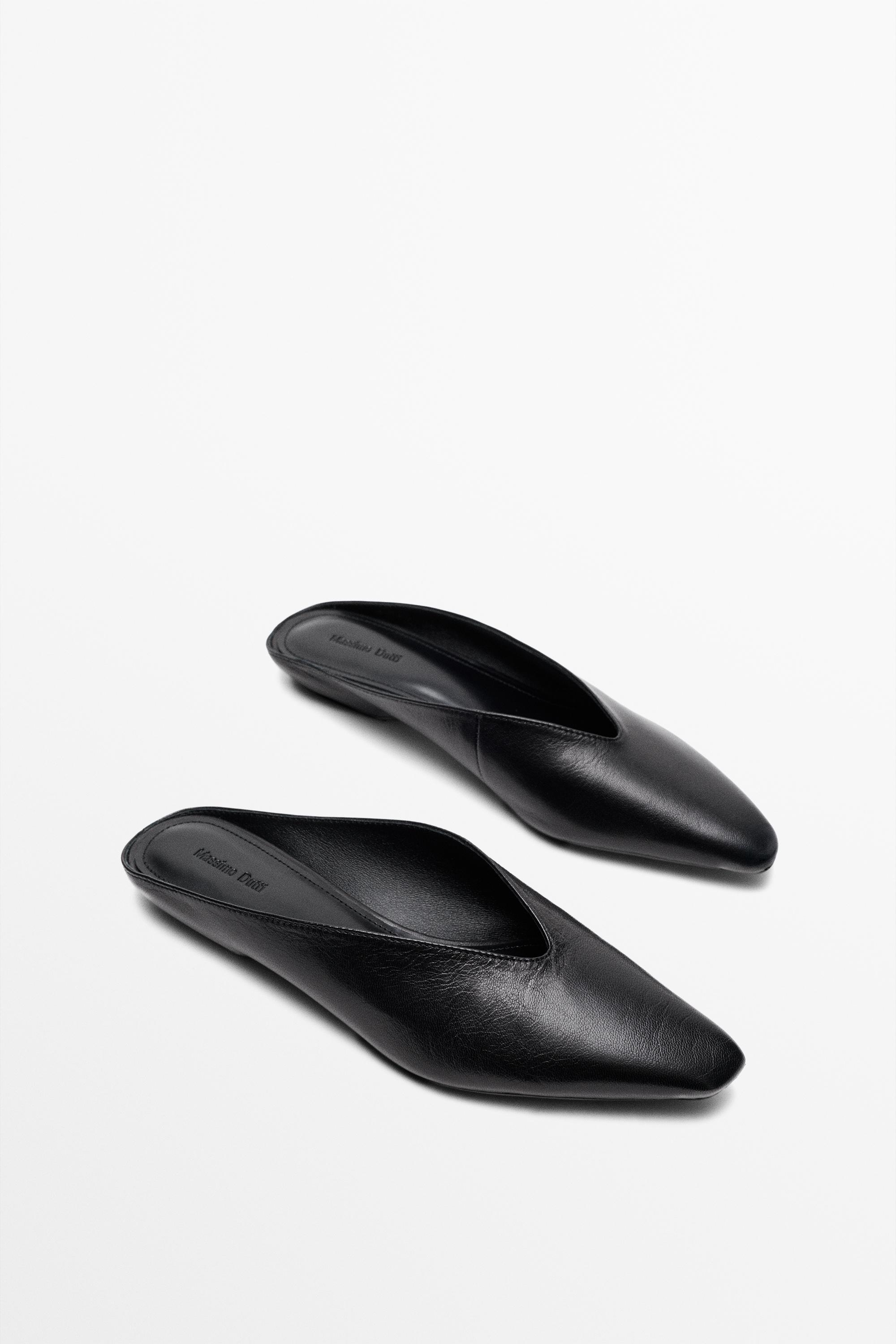 Soft leather mules